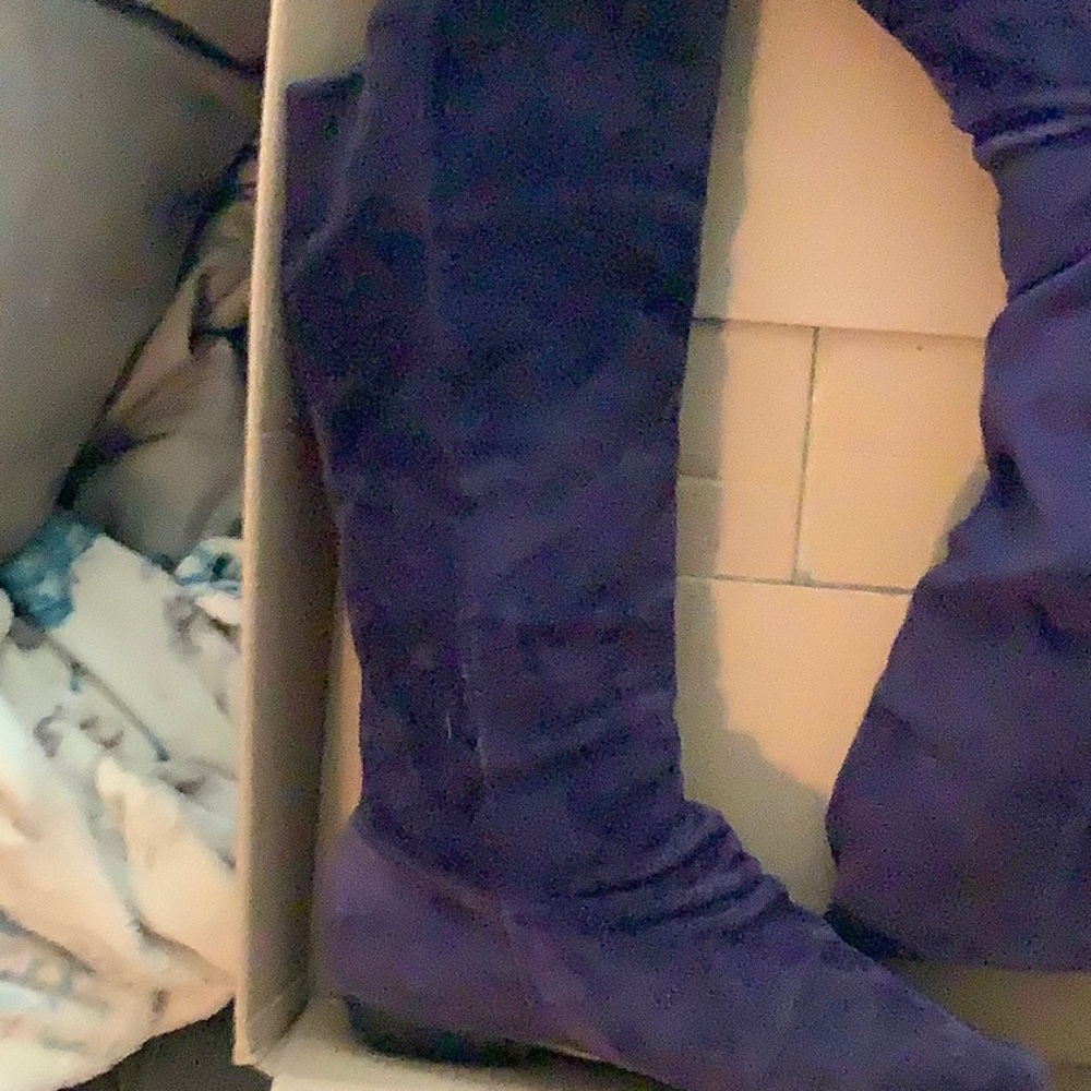Vintage suede leather knee high boots Jasmin
